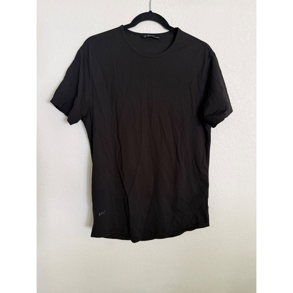 BYLT Premium Basics Mens Black Drop Cut Short Sleeve T-Shirt Size M
